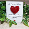 Red Glitter Heart Resin Pocket Hugs Various Sizes