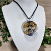 Gold Flake Glitter Round Pendant Gold Flake Jewellery nz 4