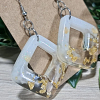 Gold Flake Jewellery nz White Glitter Gold Flakes Dangle Earrings