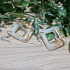 Gold Flake Jewellery nz White Glitter Gold Flakes Dangle Earrings