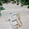 Gold Flake Jewellery nz White Glitter Gold Flakes Dangle Earrings
