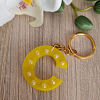 Yellow Resin Alphabet Key Chain