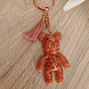 Bronze Flake Resin Bear Key Ring