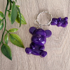 Purple Bear Resin Key Ring