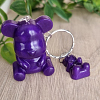 Purple Bear Resin Key Ring