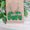 Artistic Green Glitter Sparkle Half Round - Green Resin Earrings – colorful handmade resin jewellery