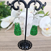Clear Resin Green Glitter Earring - Green Resin Earrings
