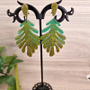 Handmade Greeny Leaf Stud Dangle Earrings - Green Resin Earrings – handmade resin jewellery