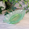 Decorative Green Sliver Glitter Leaf Resin Trinket Tray – decorative resin catch-all tray