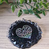 Functional Black Glitter Holographic Heart Resin Trinket Dish – glossy resin trinket organizer