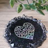 Functional Black Glitter Holographic Heart Resin Trinket Dish – glossy resin trinket organizer