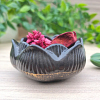 Elegant Black Gold Glitter Lotus Resin Trinket Potpourri Resin Candle Tray – resin trinket tray
