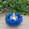 Blue Glitter Lotus Resin Trinket - Potpourri - Resin Candle Tray