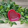 Functional Red Pinkish Glitter Heart Small Resin Trinket Tray – glossy resin trinket organizer