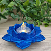 Functional Lotus Flower Blue Shimmer Glitter Potpourri Resin Trinket Tray – glossy resin trinket organizer
