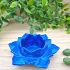 Lotus Flower Blue Shimmer Glitter Potpourri Resin Trinket Tray