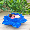 Functional Lotus Flower Blue Shimmer Glitter Potpourri Resin Trinket Tray – glossy resin trinket organizer