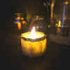 Grey Terrazzo Battery Powered Tealight Resin Candle Holder - Small Resin Holder