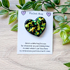 Comforting Green - Yellow Glitter Flake Heart Resin Pocket Hugs Various Sizes – cute handmade resin pocket hug