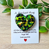 Comforting Green - Yellow Glitter Flake Heart Resin Pocket Hugs Various Sizes – cute handmade resin pocket hug