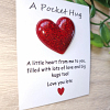 Tiny Bright Red Glitter Resin Heart Pocket Hugs Various Sizes – encouraging resin pocket hug