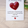 Tiny Bright Red Glitter Resin Heart Pocket Hugs Various Sizes – encouraging resin pocket hug
