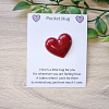 Tiny Bright Red Glitter Resin Heart Pocket Hugs Various Sizes – encouraging resin pocket hug