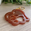 Love Heart Dog Paw Bronze Gold Glitter Shimmer Resin Keychain
