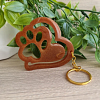 Love Heart Dog Paw Bronze Gold Glitter Shimmer Resin Keychain
