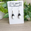Black & White Small Tear Drop Resin Earrings