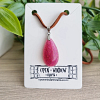 Artistic Red / Pink Shimmer Glitter Resin Tear Drop Necklace Pendant – delicate resin jewelry pendant