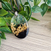 Beautiful Gold Flake Black Resin & Glitter Necklace – glossy handmade resin pendant