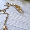 Artistic Gold Glitter Gem Resin Necklace – delicate resin jewelry pendant