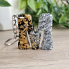 Gold / Silver Flake Resin Alphabet Key Ring