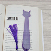 Translucent Large Purple Cat Resin Bookmark