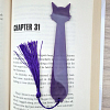 Translucent Large Purple Cat Resin Bookmark