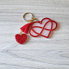 Infinity Red Glitter Heart Resin  Keyring / Keychain