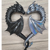 Black & Silver Shimmer Glitter Resin Dragons