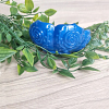 Stylish Blue Glitter Lotus Trinket Potpourri Resin Candle Tray – elegant small resin tray