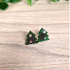 Small Christmas Tree Resin Stud Earring