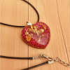 Red Glass Heart Gold Flake Necklace Jewellery Handmade Jewellery NZ