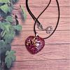 Red Glass Heart Gold Flake Necklace Jewellery Handmade Jewellery NZ