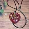 Red Glass Heart Gold Flake Necklace Jewellery Handmade Jewellery NZ