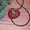 Red Glass Heart Gold Flake Necklace Jewellery Handmade Jewellery NZ