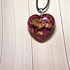 Red Glass Heart Gold Flake Necklace Jewellery Handmade Jewellery NZ