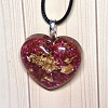 Red Glass Heart Gold Flake Necklace Jewellery Handmade Jewellery NZ