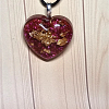 Red Glass Heart Gold Flake Necklace Jewellery Handmade Jewellery NZ