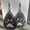 Cat Dog Large Paw Print Dangle Earrings Handmade Jewellery New Zealand
