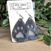 Cat Dog Large Paw Print Dangle Earrings Handmade Jewellery New Zealand