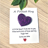 Tiny Purple Glitter Resin Heart Pocket Hug – encouraging resin pocket hug